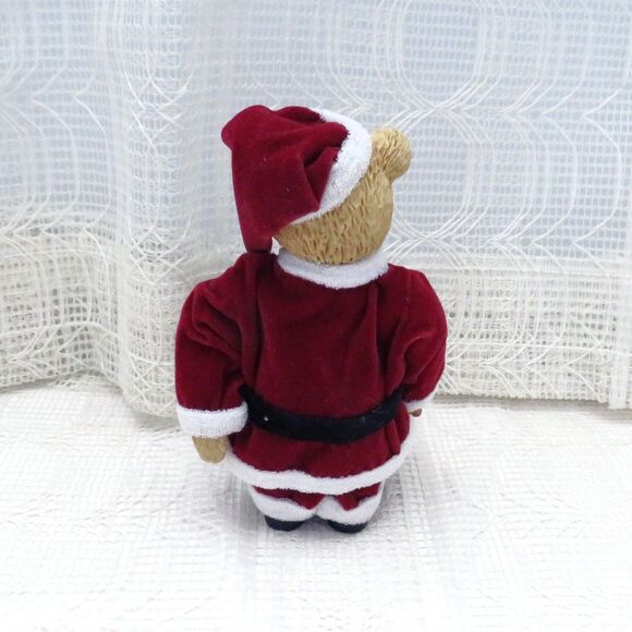 Vintage Bear Figure With Red Santa Jacket and Bag of Toys, Christmas Decoration - Picture 3 of 7